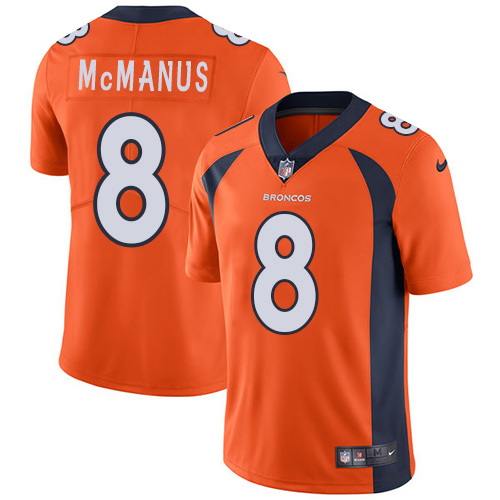 2019 men Denver Broncos 8 McManus orange Nike Vapor Untouchable Limited NFL Jersey